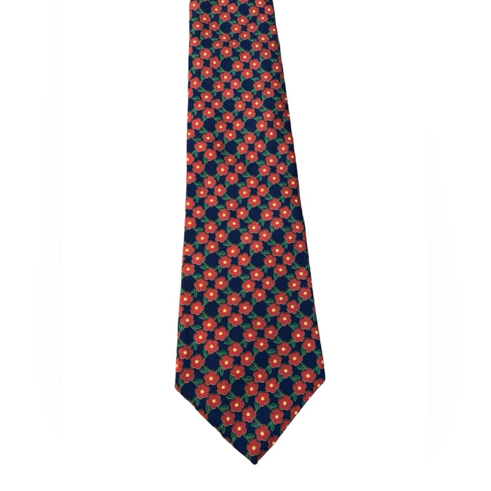 Tommy Hilfiger 100% silk red, floral print tie. Excellent used condition.